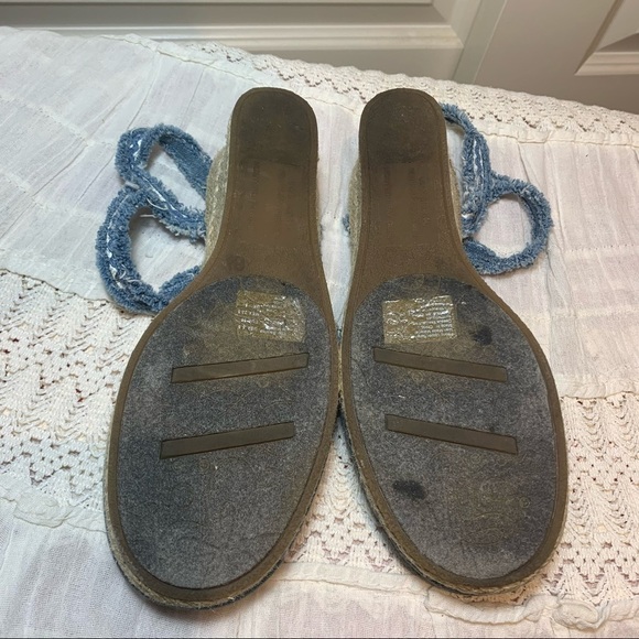 MONTEGO Bay Club Distressed Embroidered Floral Jeans Wedge Ankle Espadrilles 6.5 - Picture 12 of 12